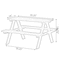 Gardenised Wooden Kids Outdoor Picnic Table for Garden and Backyard, Stained QI004477 - alternate 8